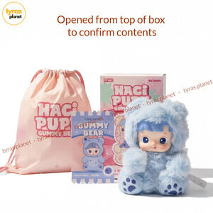 Pop Mart Hacipupu Gummy Bear Series Vinyl Plush Pendant Open Blind Box-Blueberry